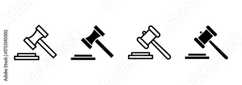 Gavel icon vector. judge gavel sign and symbol. law icon. auction hammer