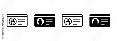 License icon vector. ID card icon. driver license, staff identification card