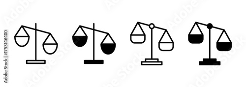 Scales icon vector. Law scale icon. Justice sign and symbol