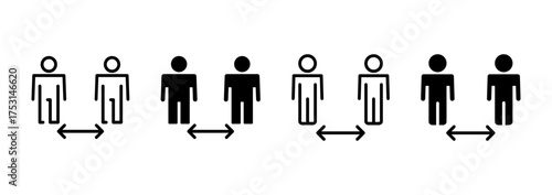 Social distance icon vector. social distancing sign and symbol. self quarantine sign