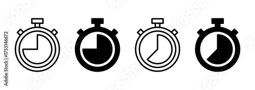 Stopwatch icon vector. Timer sign and symbol. Countdown icon. Period of time