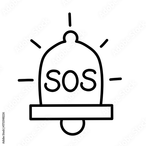 sos emergency vector line
