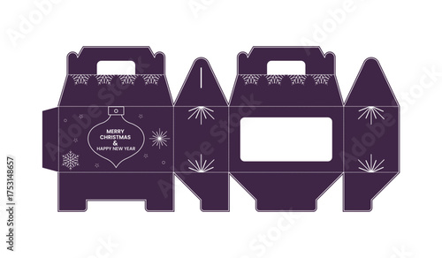 Paper packaging gift box dieline layout template modern craft box printable design