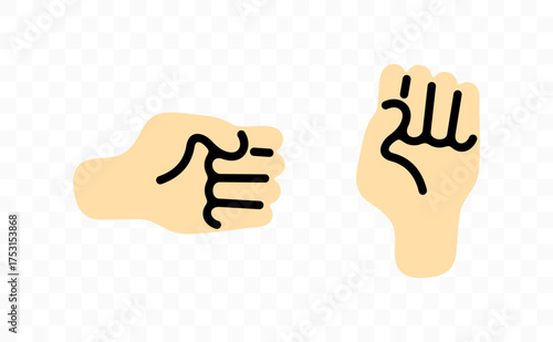 Hand clenched into a fist, graphic design. Arm and wrist, gesture, vector design and illustration