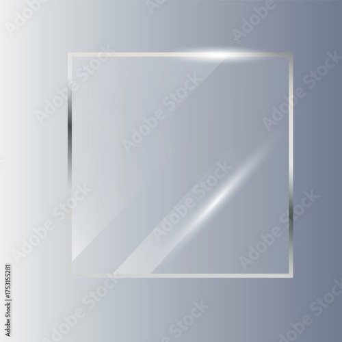 Glass frame in realistic style