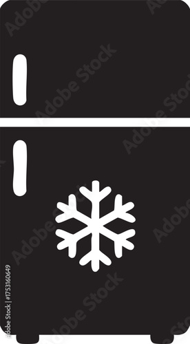 Freezing Instructions Silhouettes Simple Refrigerator Freezer Box Snowflake Cold Storage Perishables Icon