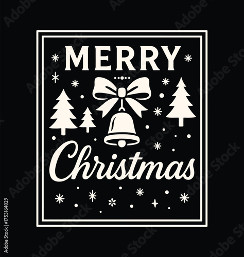 “Classic Merry Christmas Bell Design”