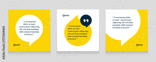 Quote frames blank templates set. Set of speech bubble quotes template. Textbox isolated on a color background. Testimonials text in brackets, citation empty quote bubbles.