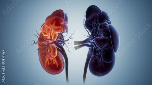 Human Kidneys Anatomy and Function Medical Illustration.