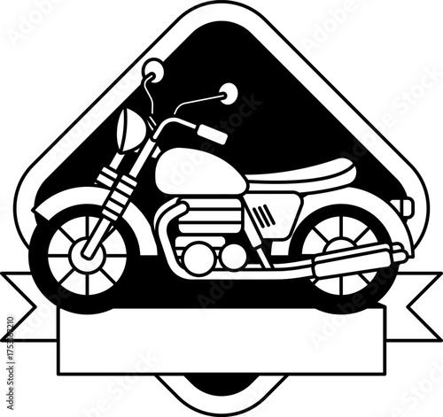black and white logotype of vintage motorcycle