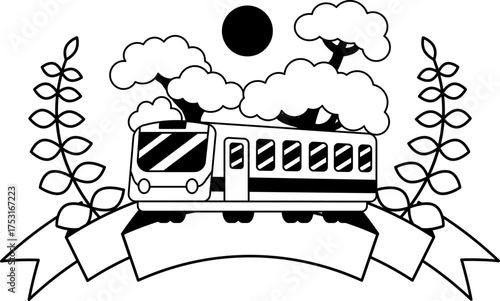 black and white logotype of A train