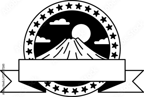 black and white logotype of a snow mountain