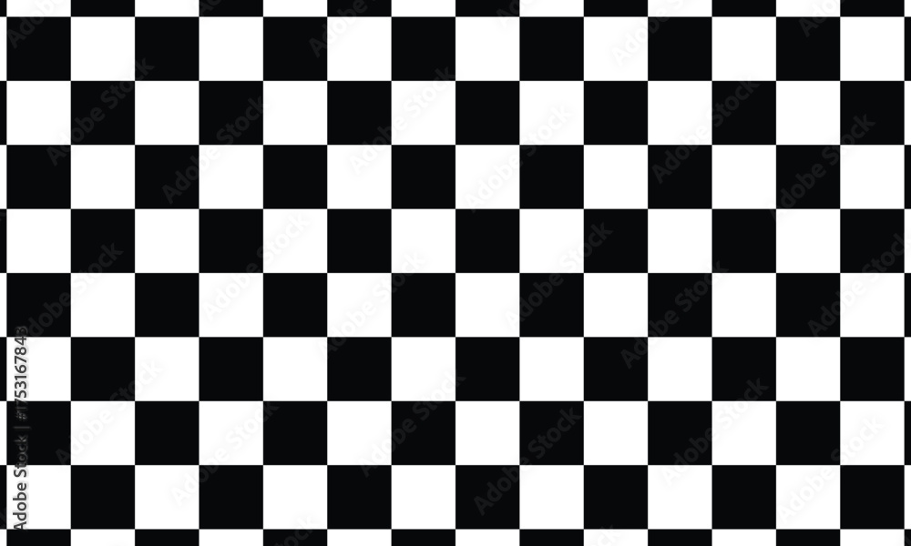 Fototapeta premium Seamless checkered pattern with black and white squares for background. checkered, pattern, square, black, seamless, texture, tile, grid, design, abstract, background.