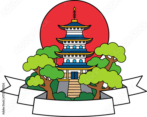 logotype of a japan temple
