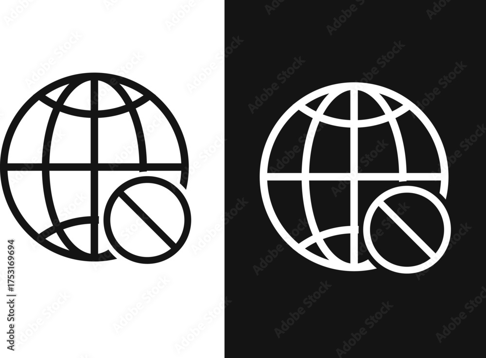 Fototapeta premium No internet access icon. Internet or network problem symbol. Internet off sign