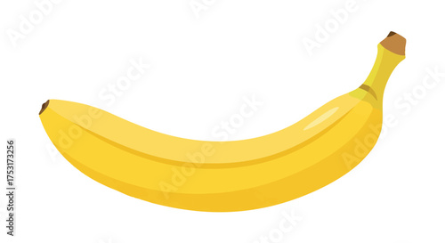 Cartoon-style yellow banana illustration on a white background showcasing a simple and clean design aesthetic for versatile applications