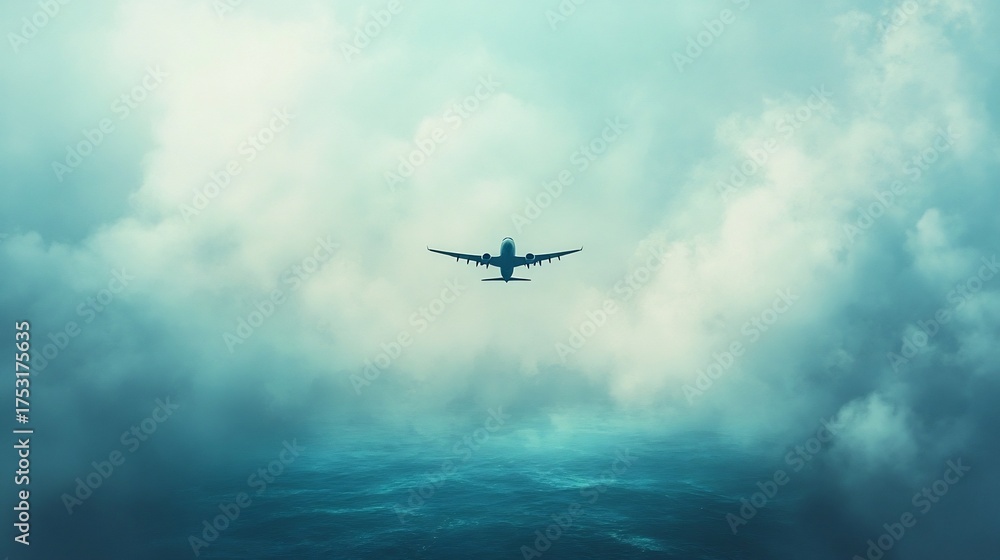 Naklejka premium Majestic Airborne Journey Through Ethereal Clouds