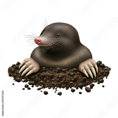 Realistic Mole Vector Illustration