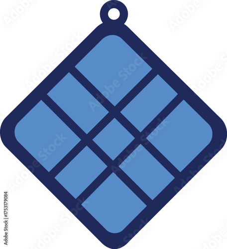 Abstract geometric blue diamond shape hanging pendant minimalist design vector