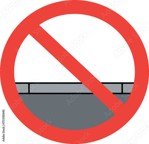 No parking sign red circle prohibition symbol vector
