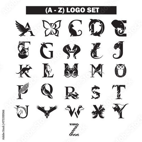 Creative A to Z Alphabet Logo Design Set