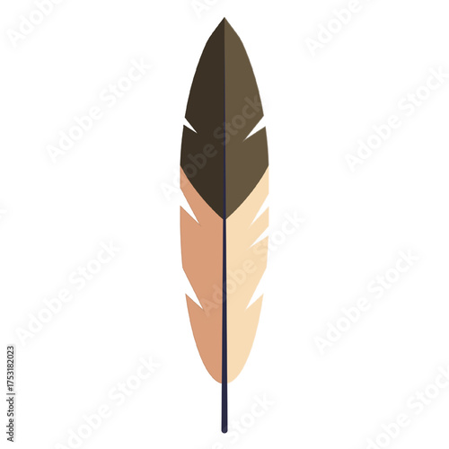 Brown feather cartoon cute design