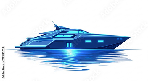 Luxury yacht boat vector illustration for travel and tourism business and recreation design element concept