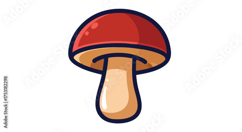 Whimsical red-capped mushroom illustration evoking storybook fantasy and magical forest explorations for enchanting design projects