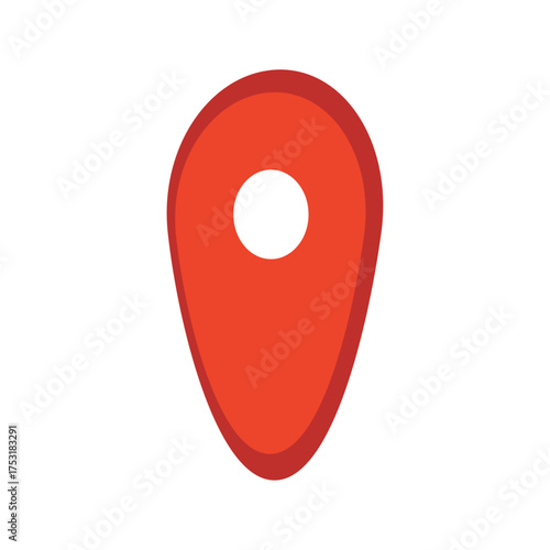 Vibrant Red Map Pin: A Clean and Modern Vector Illustration for Navigation, Location Services, and Travel-Related Projects, Ideal for Mobile Apps, Websites, and Marketing Materials, Highlighting Preci