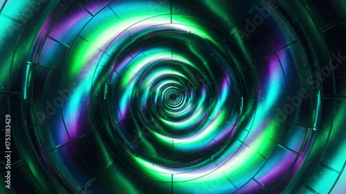 Futuristic neon tunnel loop animation with glowing lights and cyberpunk vibe. Perfect for VJ loops, motion graphics, music visuals, and digital backgrounds.