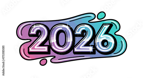 The number 2026 is stylized with vibrant, fluid, and colorful design, representing modern and dynamic approach to the upcoming year