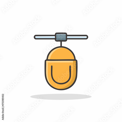 Gondola lift icon flat design vector illustration of a mountain cable car for tourism and transportation