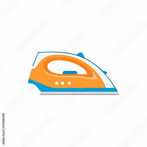 Orange and blue modern flat iron appliance illustration