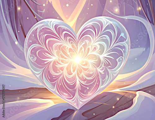 Inner Glow of a Pastel Crystalline Heart