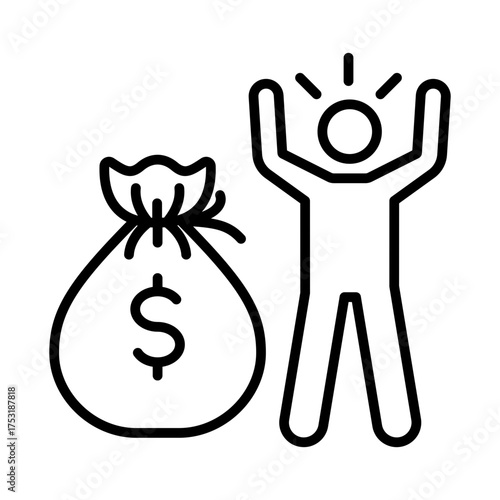 Win Money Outline Icon