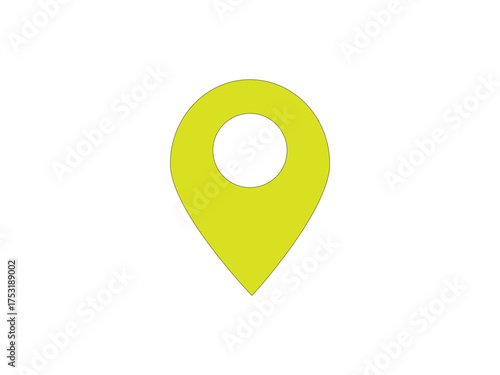 Vector location icon – yellow map pin for mobile apps, navigation, web interfaces, GPS, maps and web design	