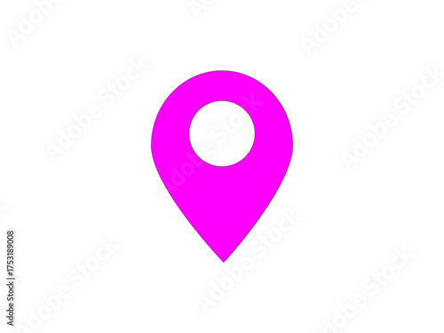 Vector location icon – pink map pin for mobile apps, navigation, web interfaces, GPS, maps and web design	