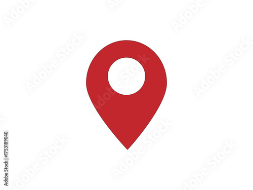 Vector location icon – dark red map pin for mobile apps, navigation, web interfaces, GPS, maps and web design	