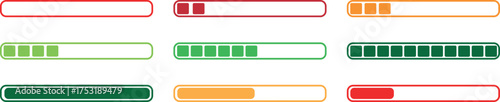 Set of vector loading icons .Black scale. loading bar progress icon. Download progress. Collection Loading status. Vector illustration.