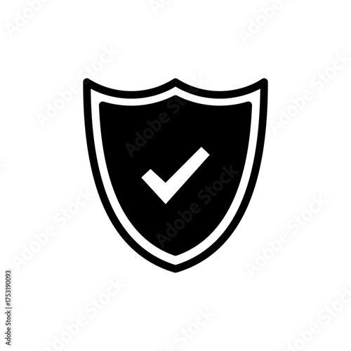 Shield check mark icon vector for web and mobile app. Protection approve sign. Insurance icon