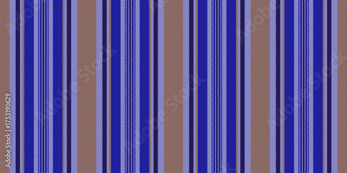 Smooth seamless textile stripe, t-shirt pattern lines background. Veil vertical texture fabric vector in indigo and white colors.