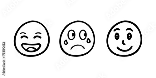 Hand drawn emotes elements collection