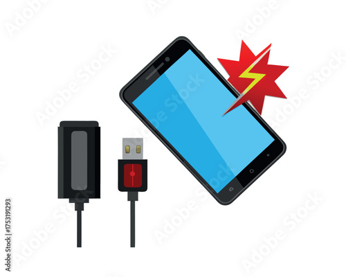 Digital communication technology vector on a smartphone screen with icons