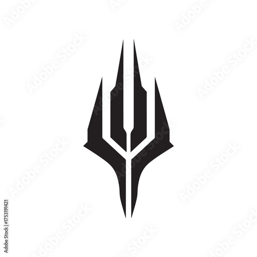 Vector art of abstract trident, a symbol of power, strength, and mythological association