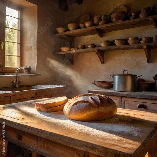 bread in a kitchen