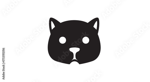 Vector art of black silhouette of a cat head, a popular pet known for its independence