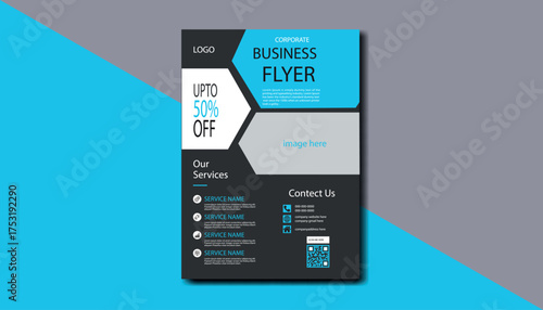 Corporate business flyer template design layout. Unique business flyer template for business work. Realistic flyer template.