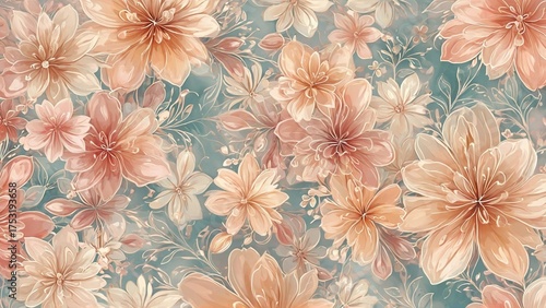 Soft Blurred Y2K Florals Vintage abstract floral background