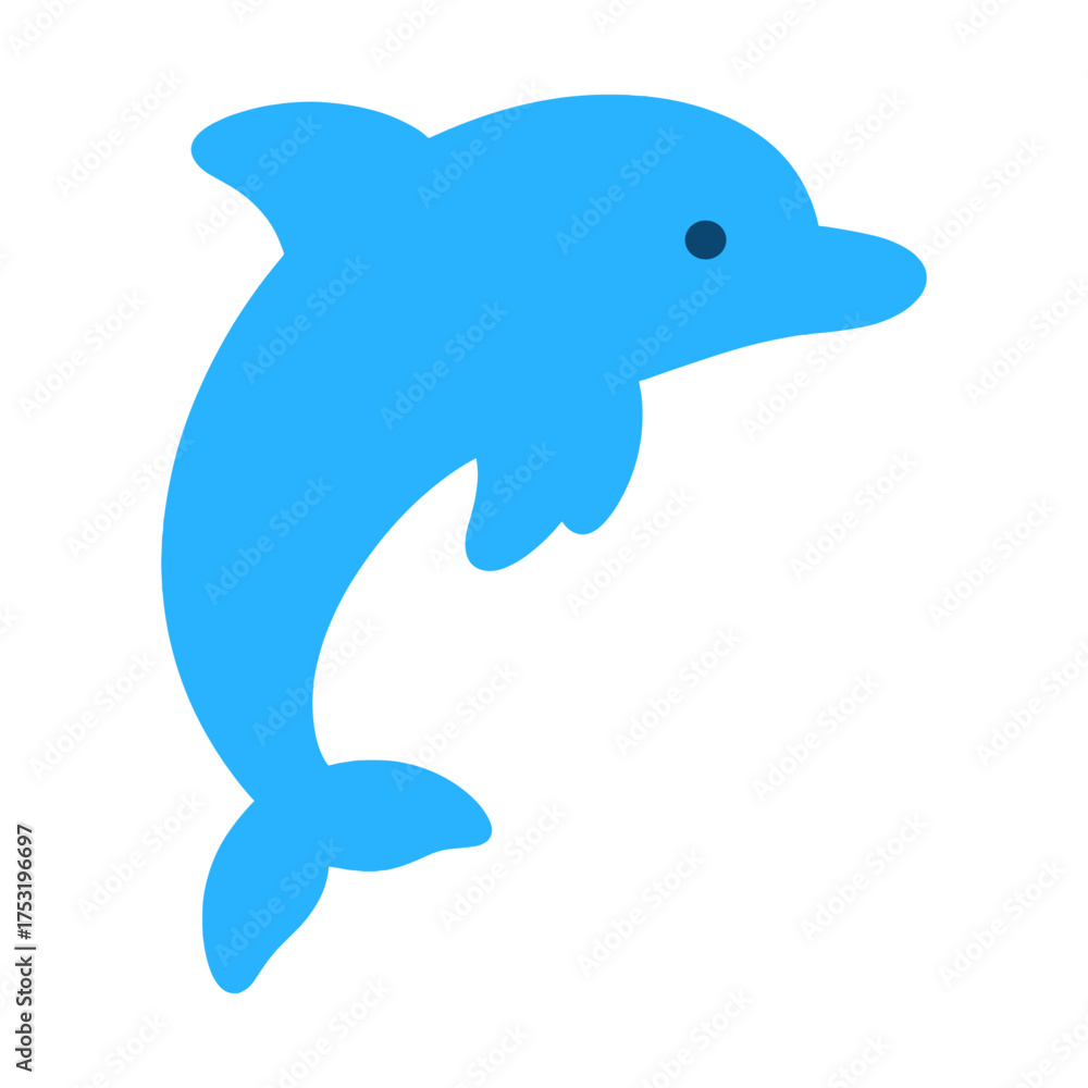 Fototapeta premium Colorful illustration of a playful blue dolphin in motion