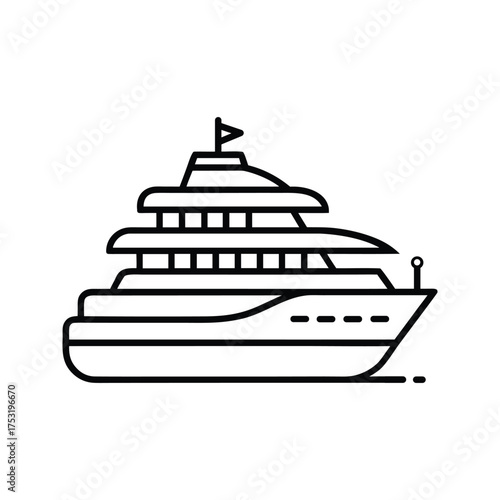 vector illustration of a yacht
